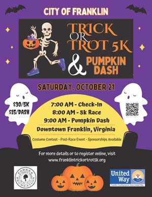 2023 City of Franklin Trick Or Trot & Pumpkin Dash Flyer